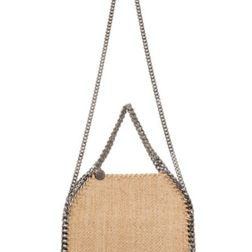 Stella McCartney Beige Mini Raffia Falabella Tote Excellent Condition